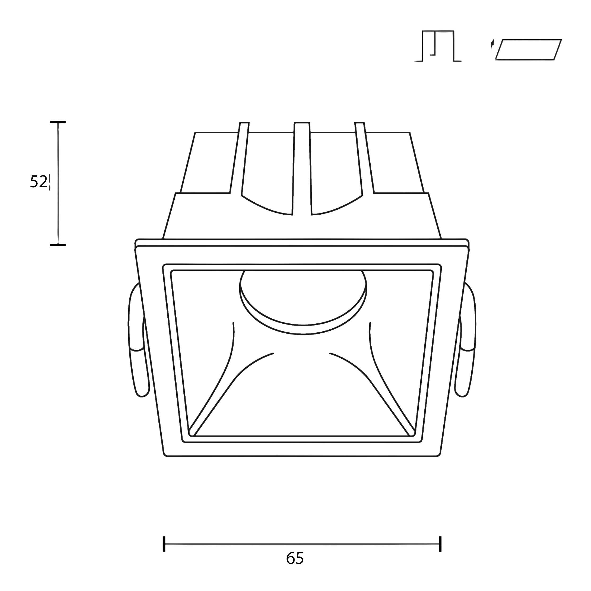 Maytoni downlight Alfa LED 10 W 36° – wpuszczana oprawa kwadratowa w kolorze czarnym