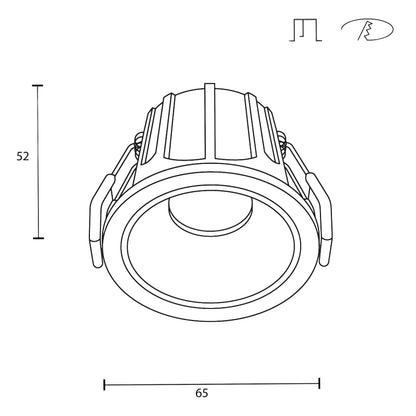 Maytoni downlight Alfa LED 36° – wpuszczana oprawa okrągła w kolorze czarnym