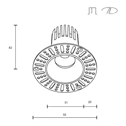 Maytoni downlight Dip LED 50° – wpuszczana oprawa okrągła w kolorze białym