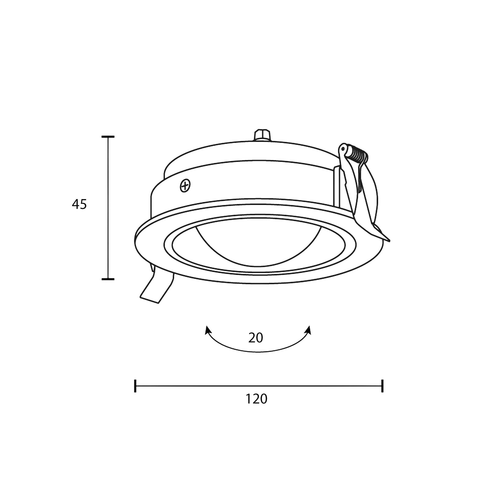 Maytoni downlight Lens LED 3000K 12W 70° – wpuszczana oprawa okrągła