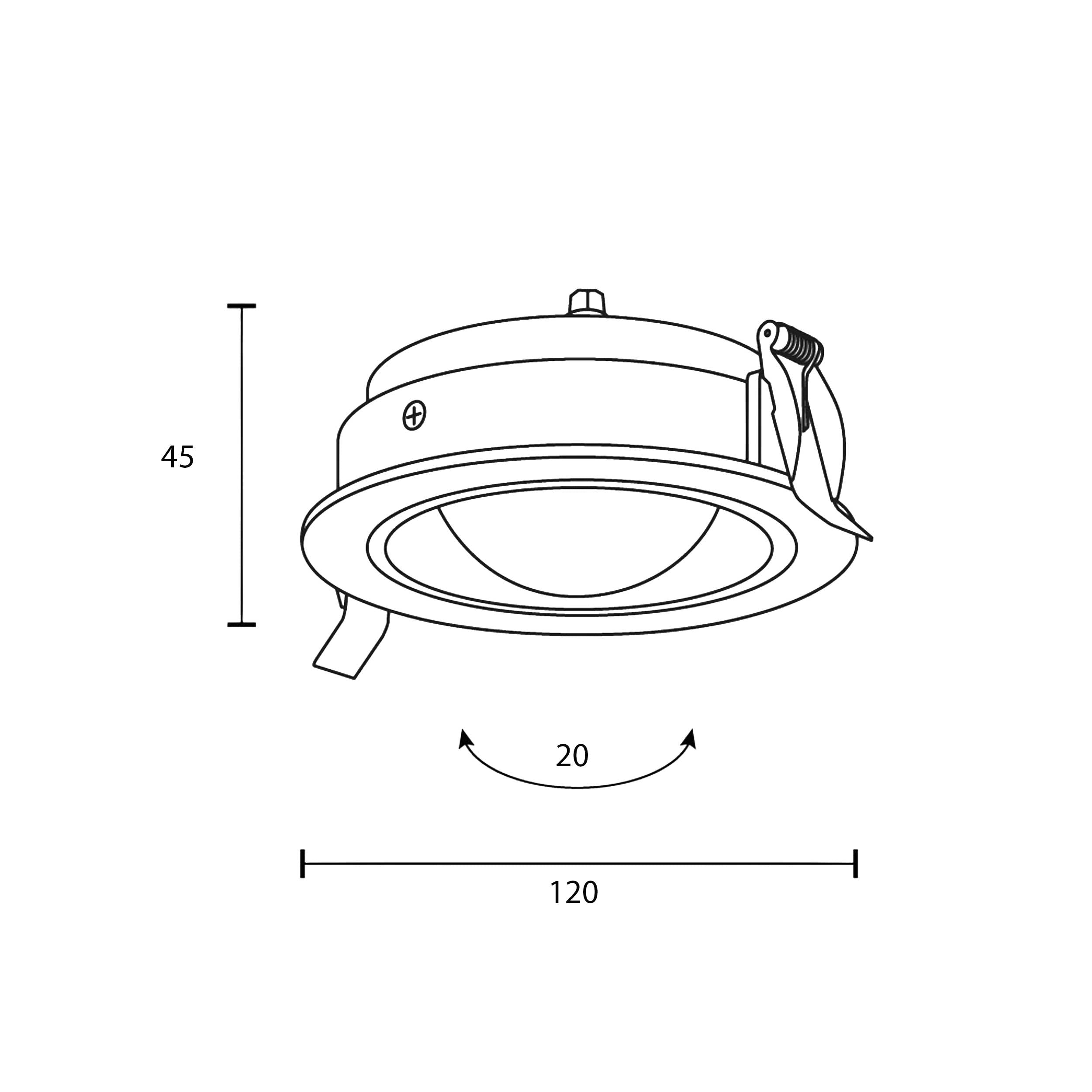 Maytoni downlight Lens LED 3000K 12W 70° – wpuszczana oprawa okrągła