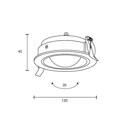 Maytoni downlight Lens LED 3000K 12W 70° – wpuszczana oprawa okrągła