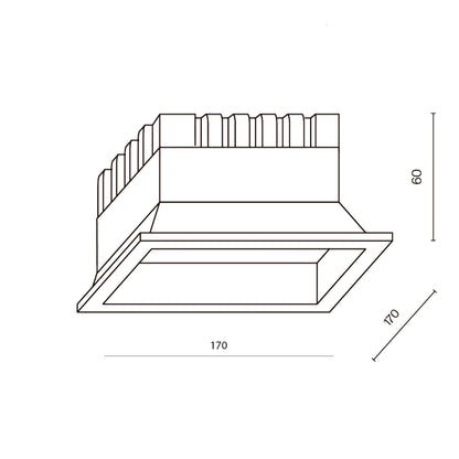 Maytoni downlight Okno LED 100° – wpuszczana oprawa kwadratowa