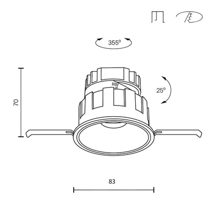 Maytoni downlight Wise LED 36° – wpuszczana oprawa okrągła