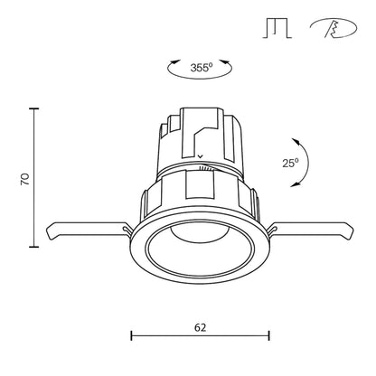 Maytoni downlight Wise LED 36° – wpuszczana oprawa okrągła