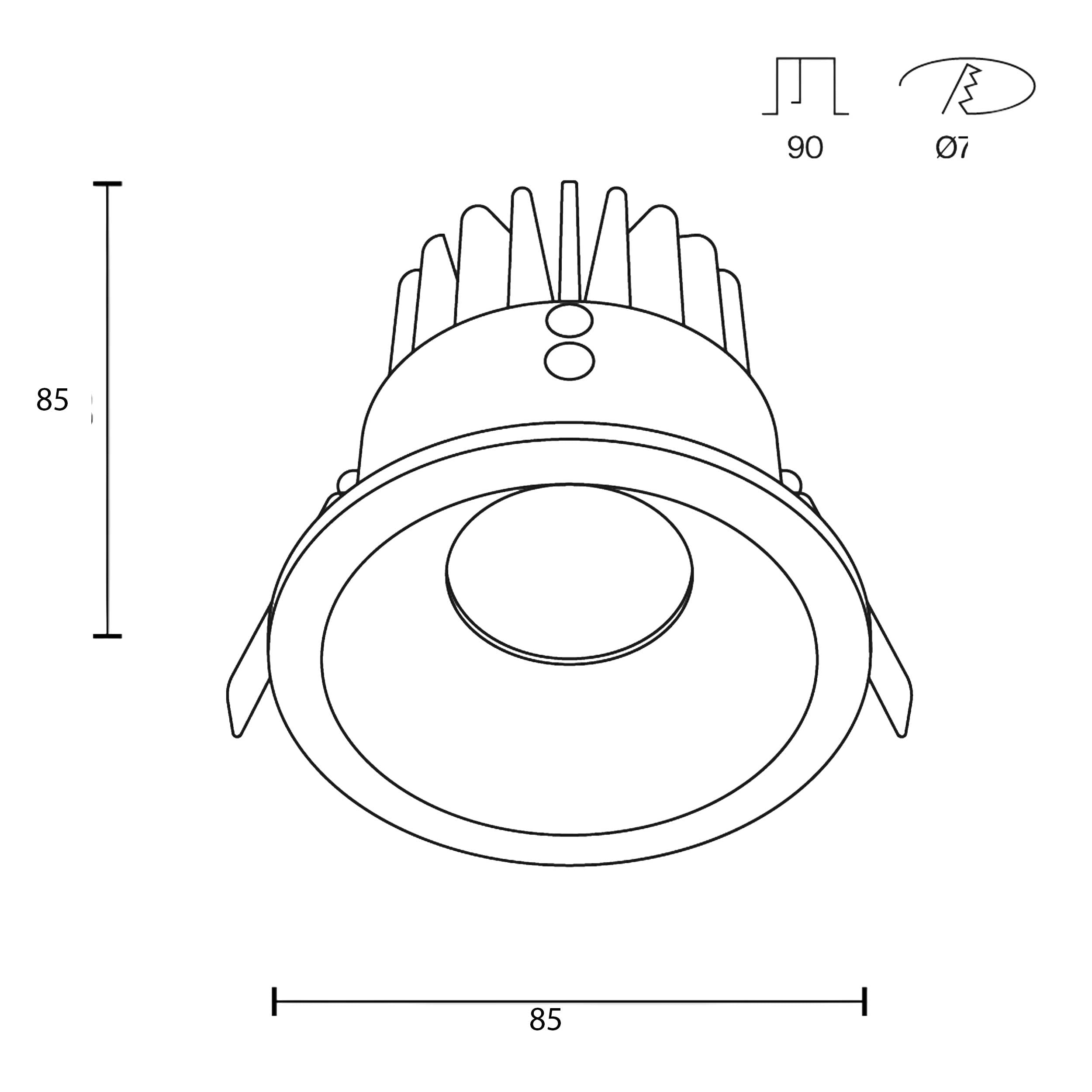 Maytoni downlight Zoom LED 60° – wpuszczana oprawa okrągła w kolorze białym