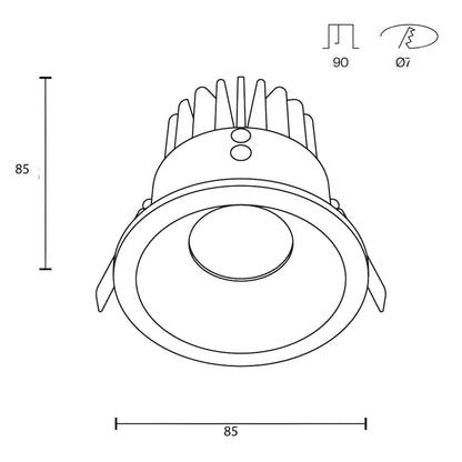 Maytoni downlight Zoom LED 60° – wpuszczana oprawa okrągła w kolorze białym