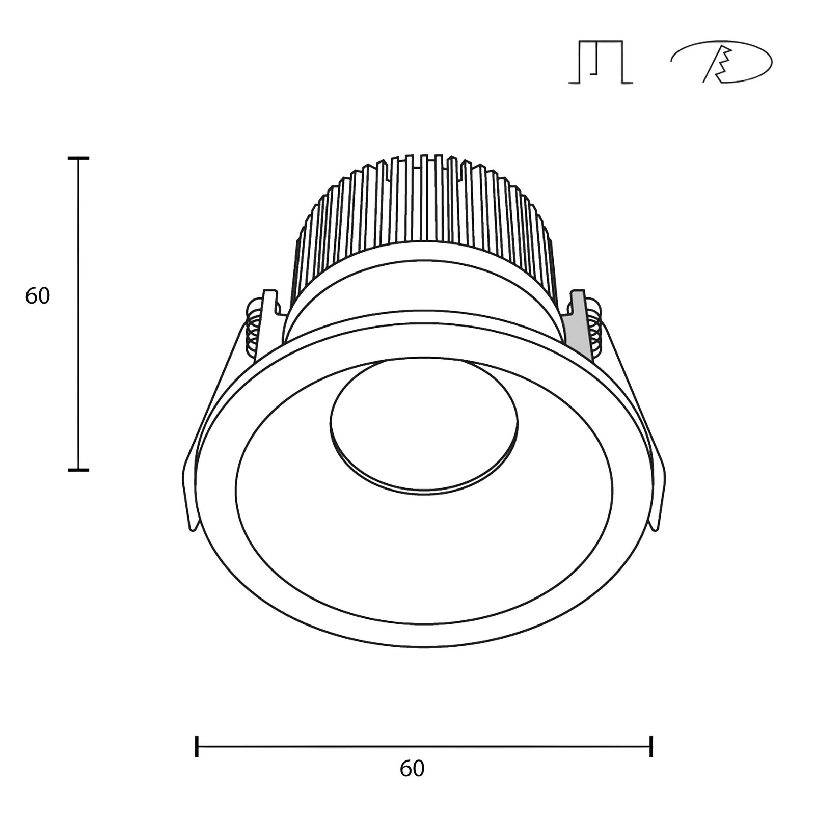 Maytoni downlight Zoom LED 60° – wpuszczana oprawa okrągła w kolorze białym