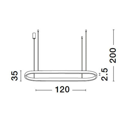 Nova Luce Cuppe LED závěsné elipsové svítidlo