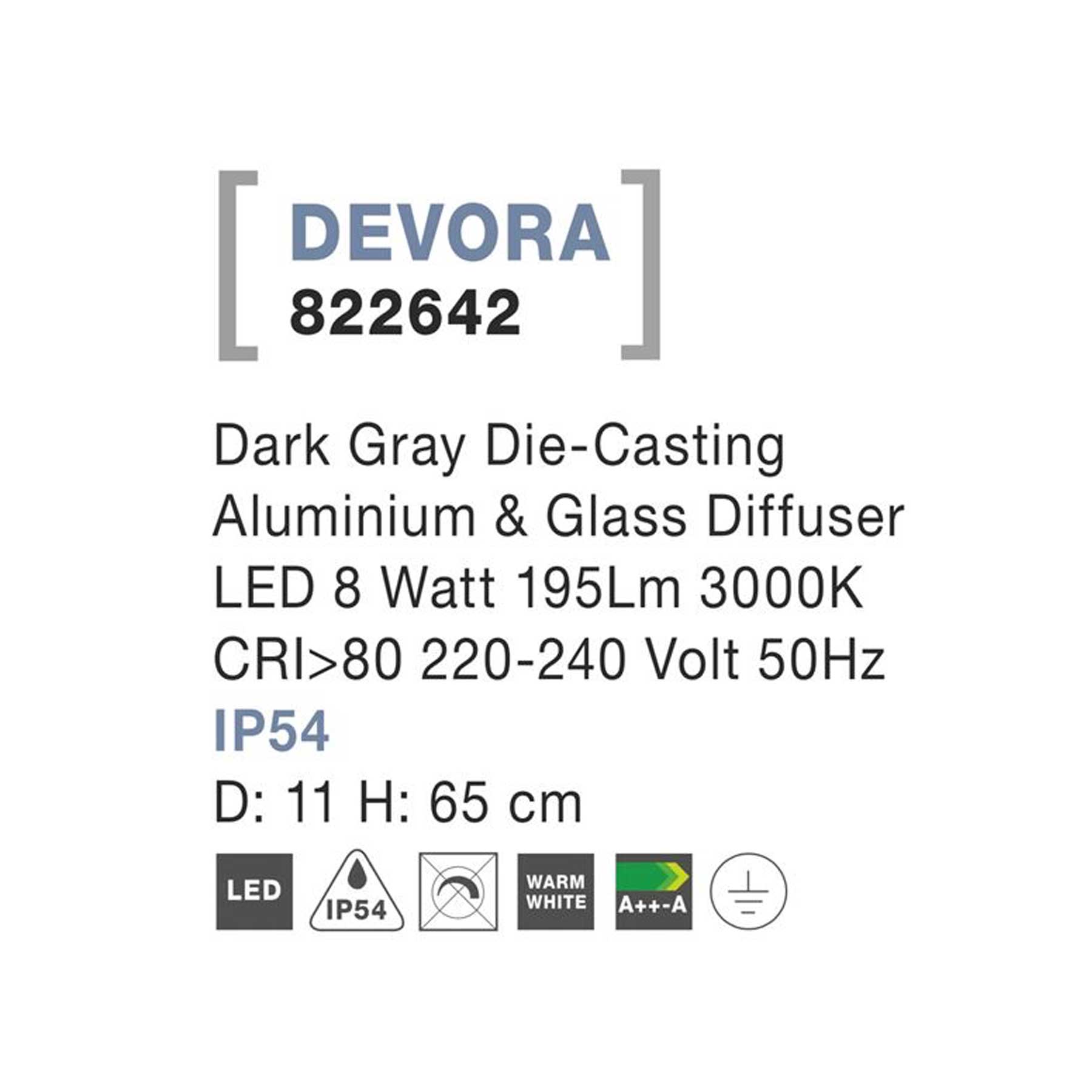 Nova Luce Devora LED sloupkové svítidlo IP54