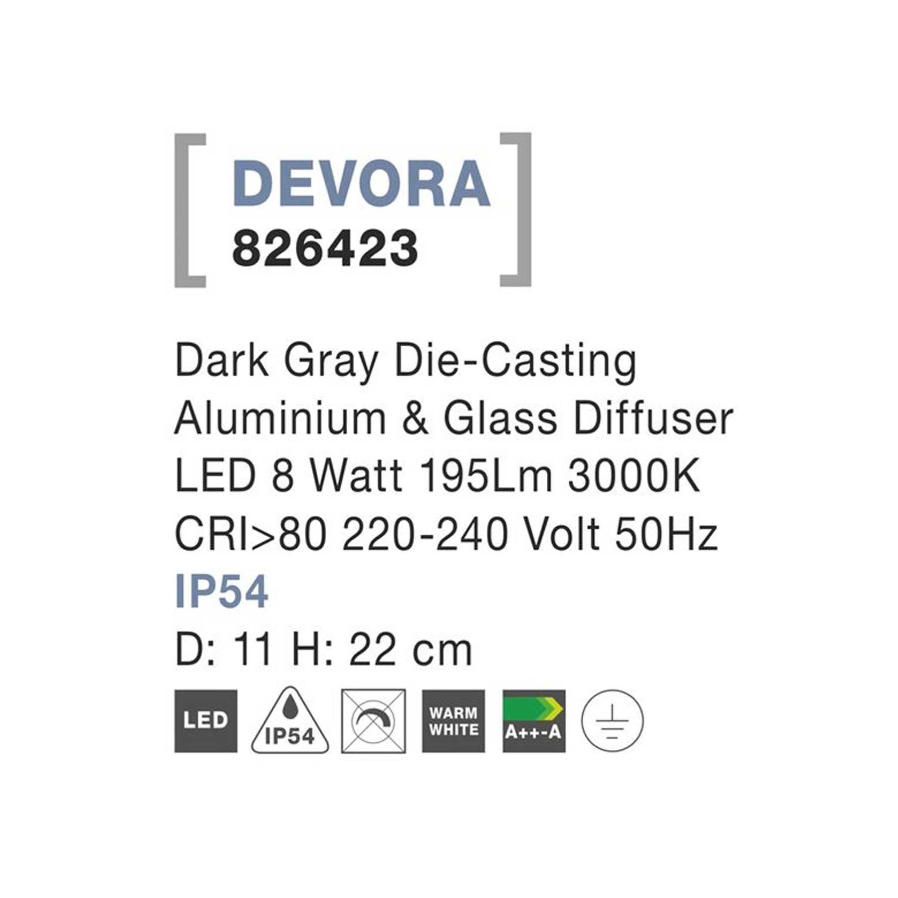 Nova Luce Devora LED sloupkové svítidlo IP54