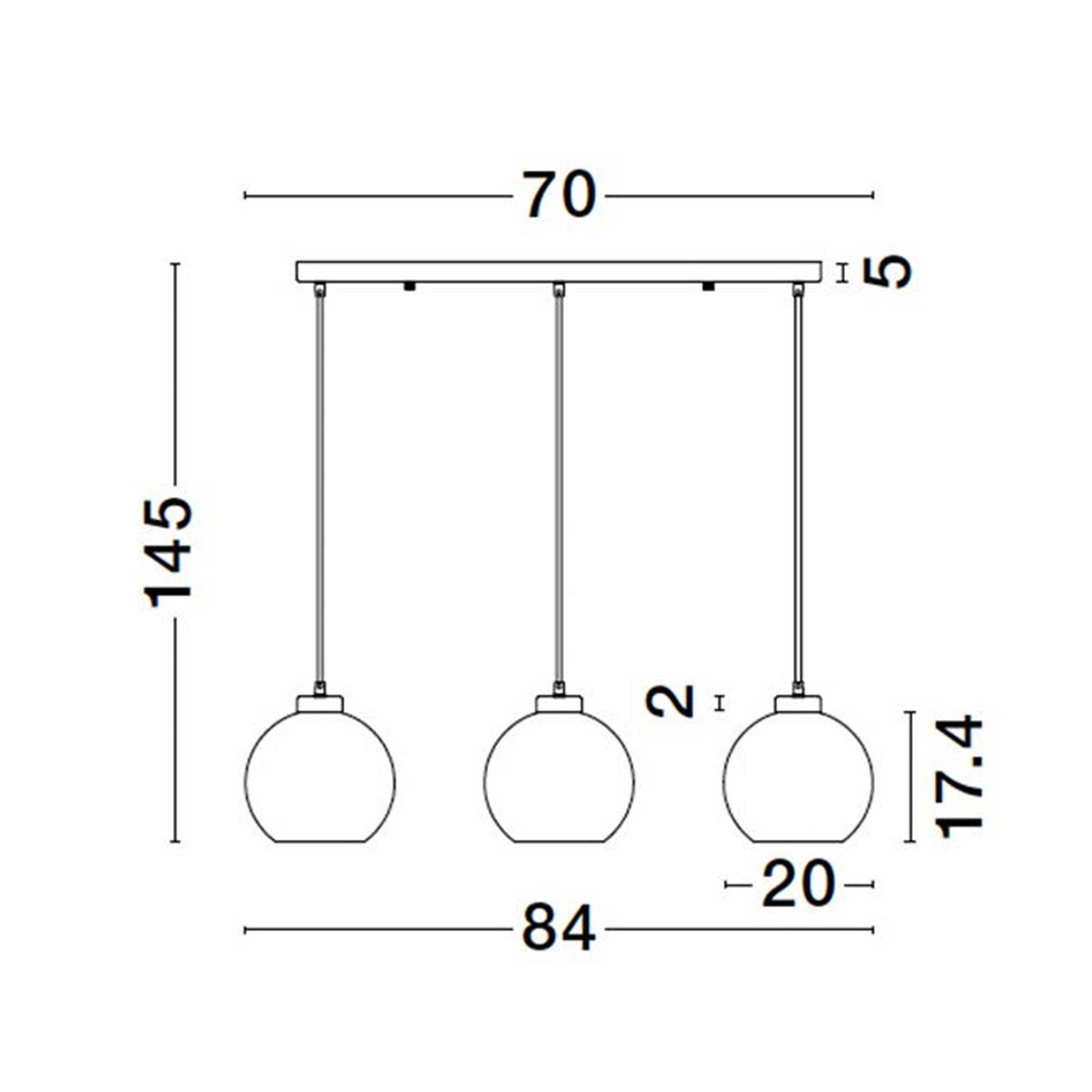 Nova Luce Palmer E27 szklana lampa wisząca podłużna