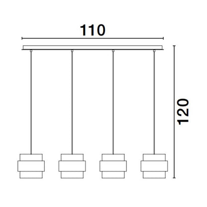 Nova Luce Sianna E27 skleněné závěsné svítidlo podélné