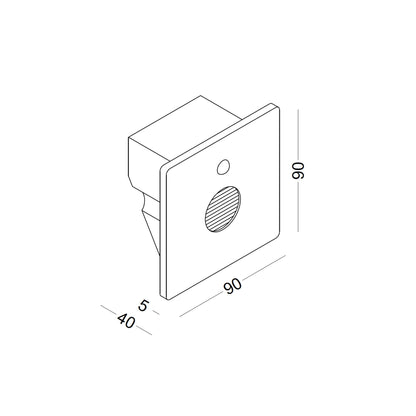 Ascend LED schodišťové zápustné svítidlo s pohybovým senzorem