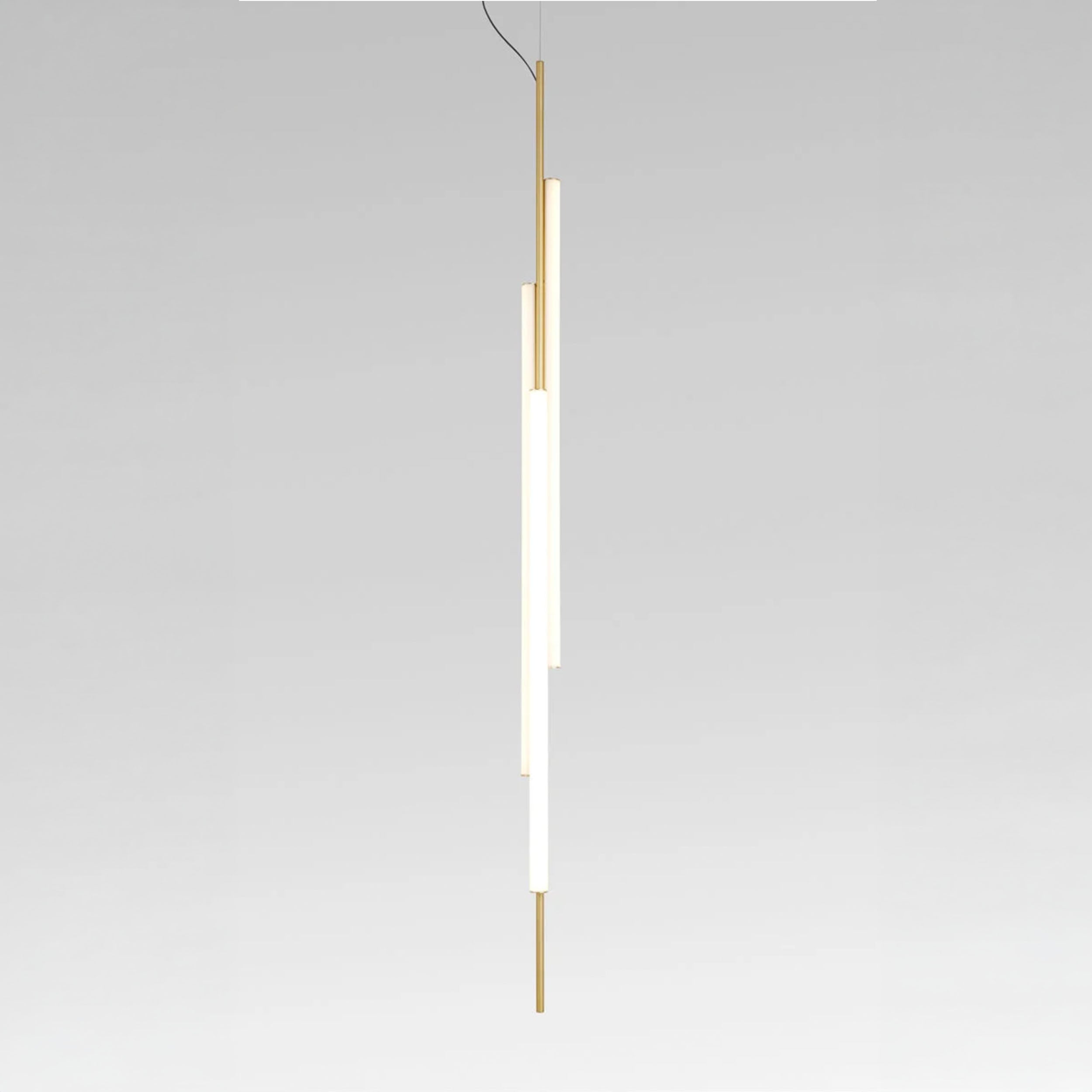 Marset Ambrosia V3 LED – złota, wpuszczana, wisząca lampa pionowa