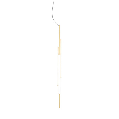 Marset Ambrosia V3 LED – złota, wpuszczana, wisząca lampa pionowa
