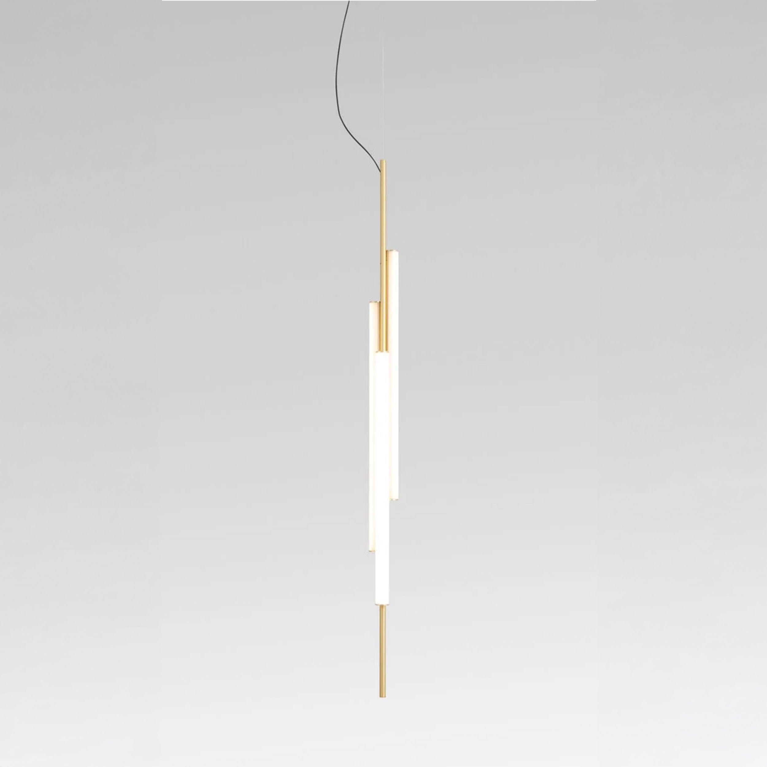Marset Ambrosia V3 LED – złota, wpuszczana, wisząca lampa pionowa