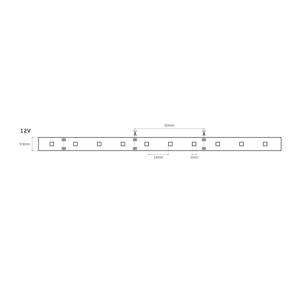 Taśma LED 12 V CRI80 IP20 6000 K (5 m)