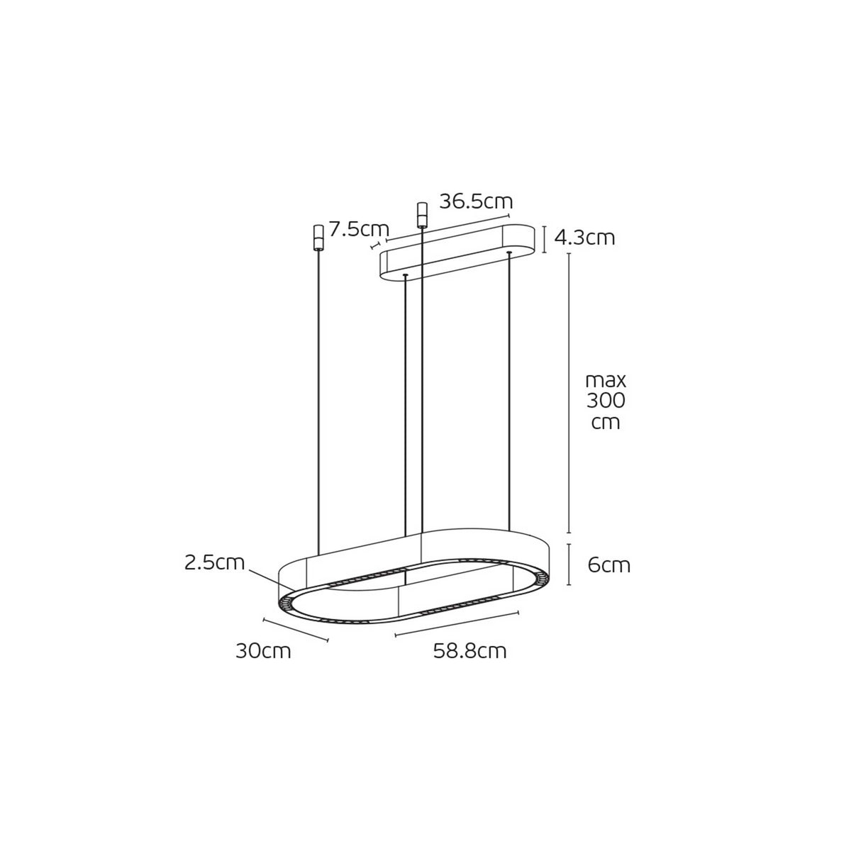 VK Light Aria – owalna lampa wisząca LED
