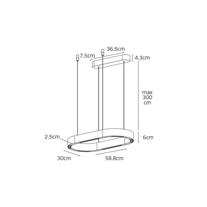 VK Light Aria – owalna lampa wisząca LED