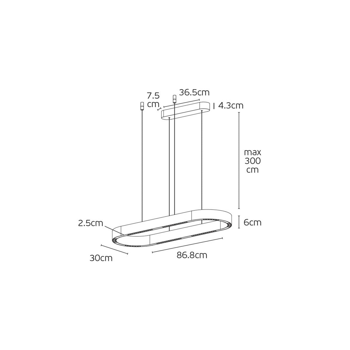 VK Light Aria – owalna lampa wisząca LED