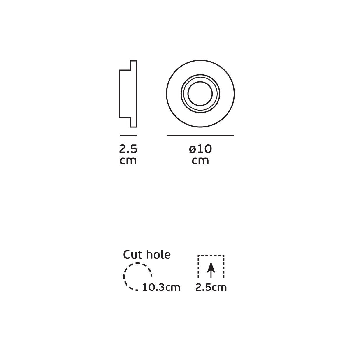 VK Light Downlight – gipsowa oprawa wpuszczana GU10 o okrągłym kształcie