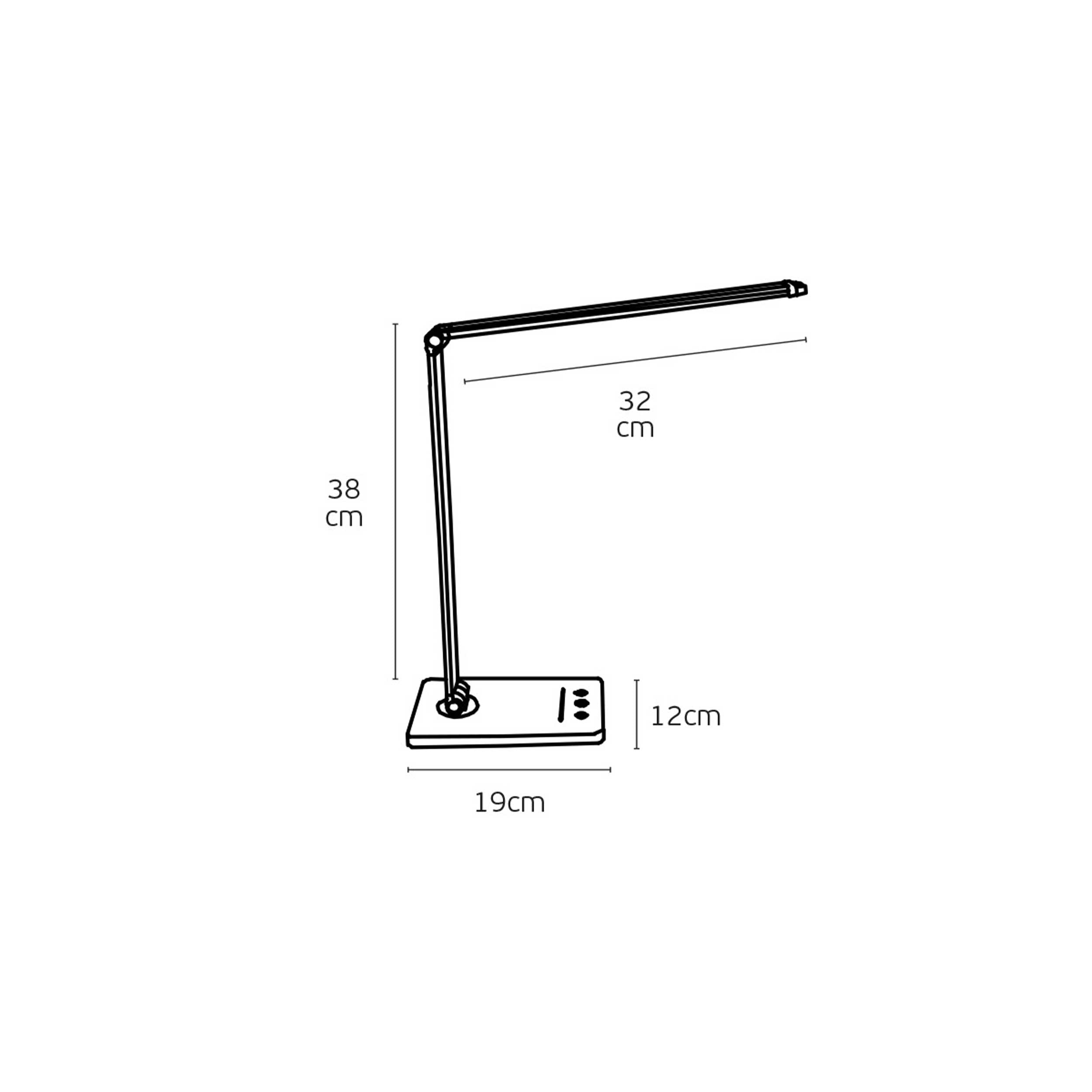 Lampa stołowa LED VK Light Nia Square z funkcją ściemniania, 3CCT