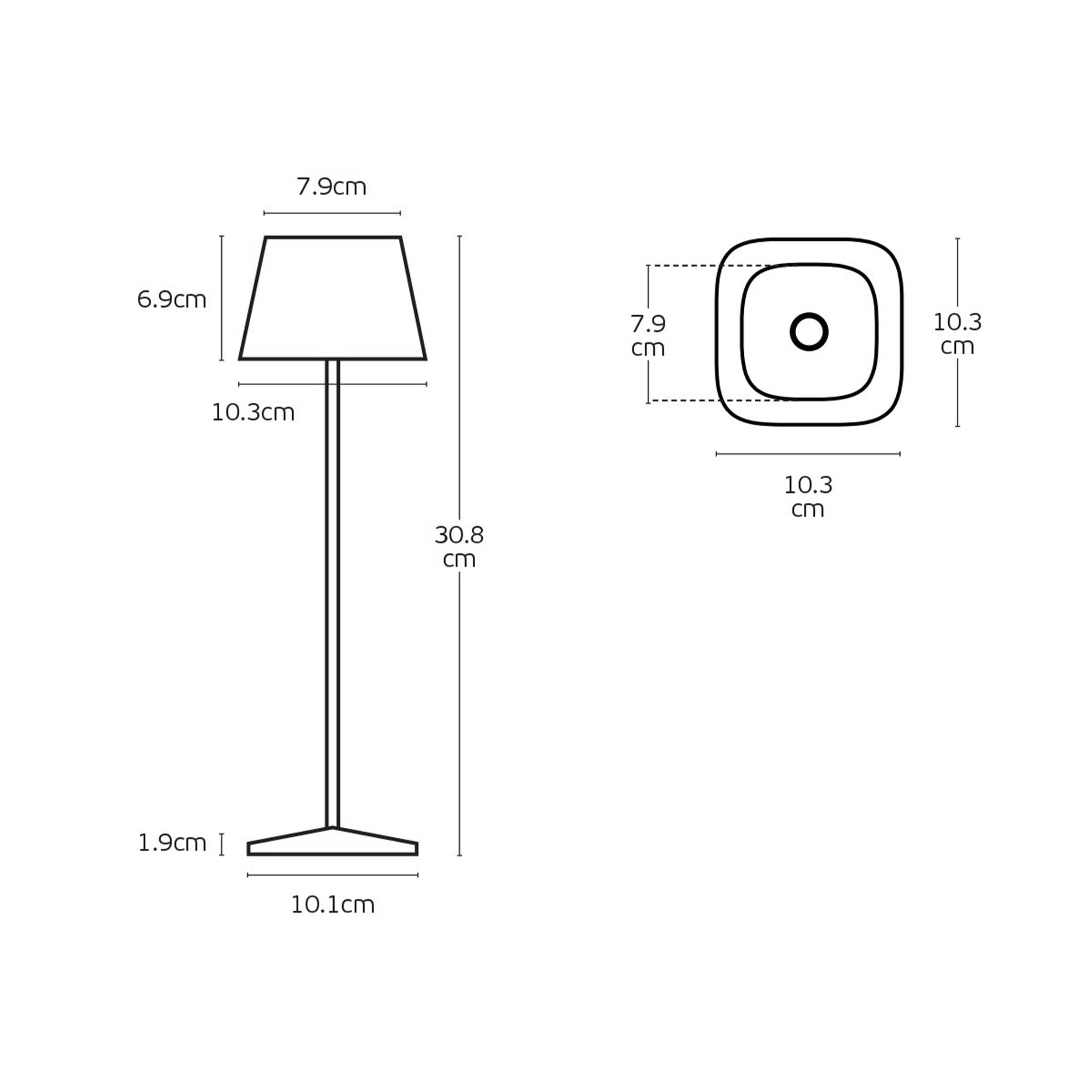 VK Light Opos LED – przenośna lampa stołowa IP65 o prostokątnym kształcie