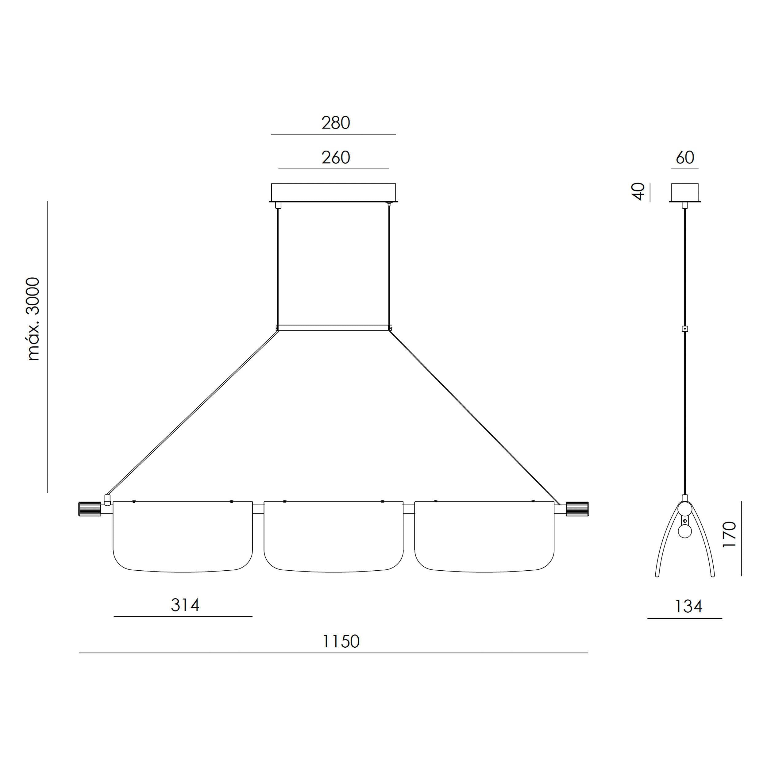 Aromas Lida Trio LED – lampa wisząca