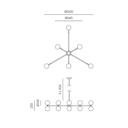 Aromas Dalt G9 závěsné svítidlo lustr