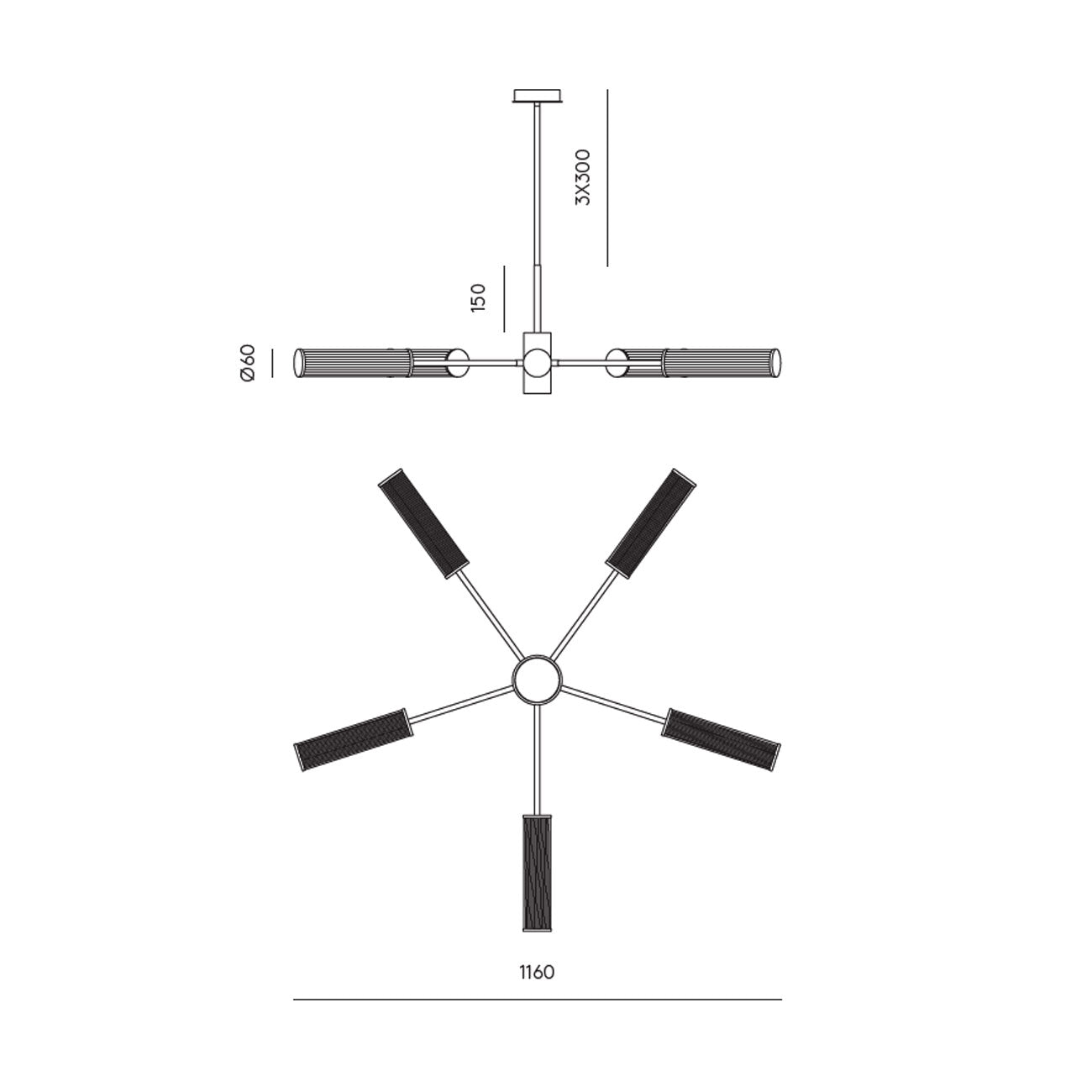 Aromas Ison LED závěsné svítidlo stmívatelné