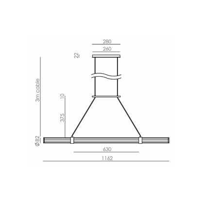 Aromas Niro LED závěsné svítidlo stmívatelné