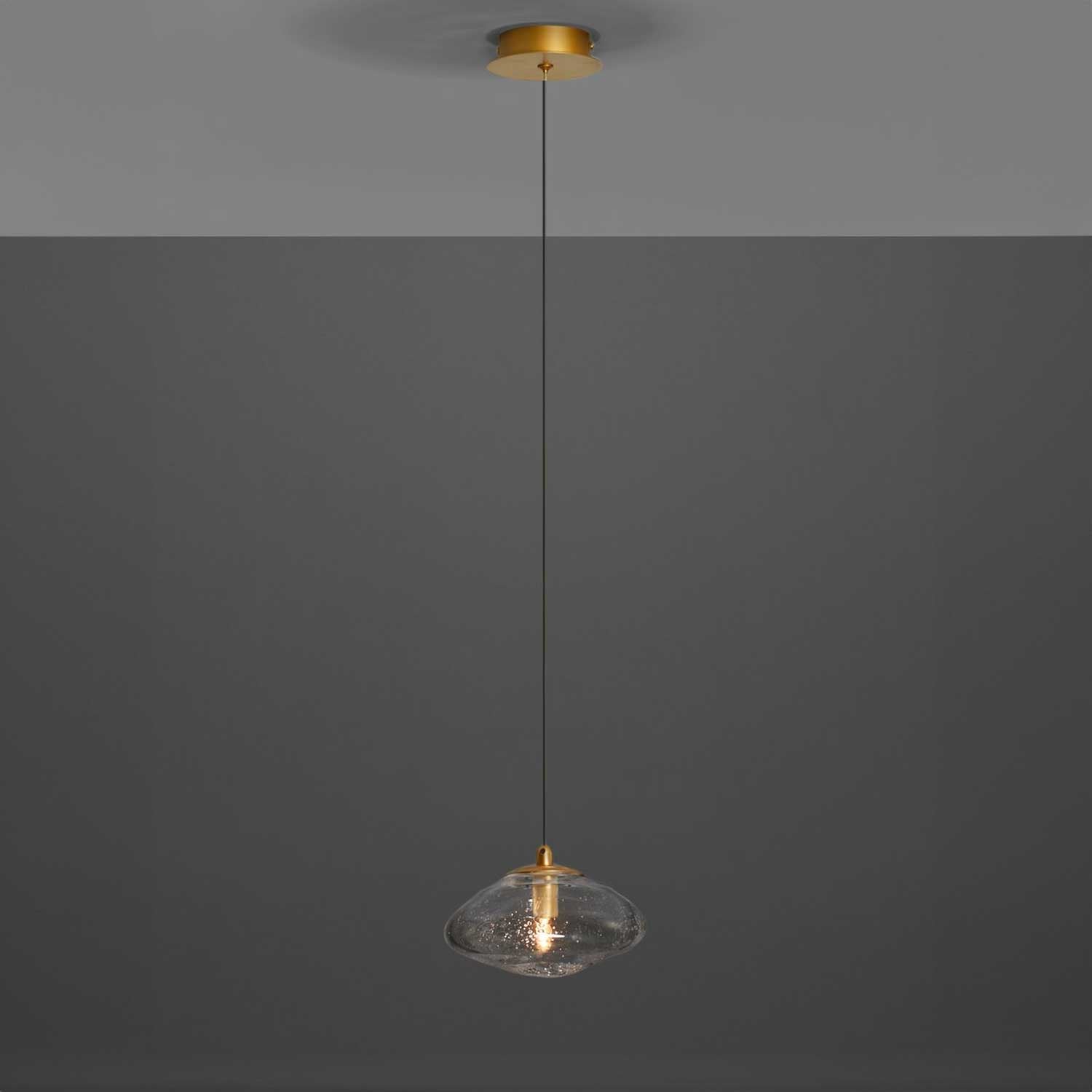 Nova Luce King G9 skleněné závěsné svítidlo zlaté