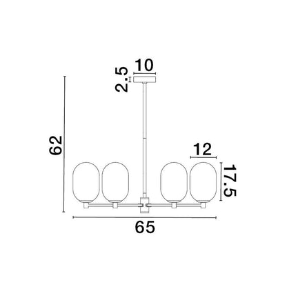 Nova Luce Balor G9 skleněný závěsný lustr