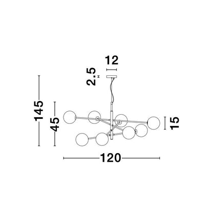 Nova Luce Vitra G9 závěsné svítidlo lustr