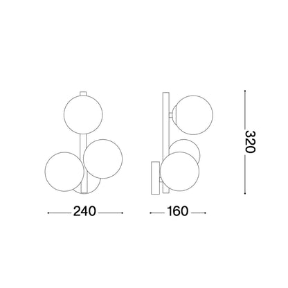 Ideal lux Perlage G9 nástěnné svítidlo