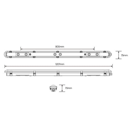 Oprawa przemysłowa LED pyłoszczelna 1200mm IP66