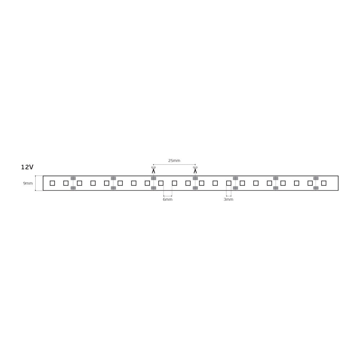 Taśma LED 12 V CRI80 IP55 6000 K (5 m)