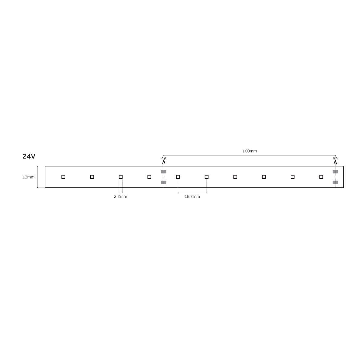 Taśma LED 24 V CRI90 IP66 2700 K (5 m)
