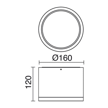 Indeluz Buis LED stropní svítidlo šedé