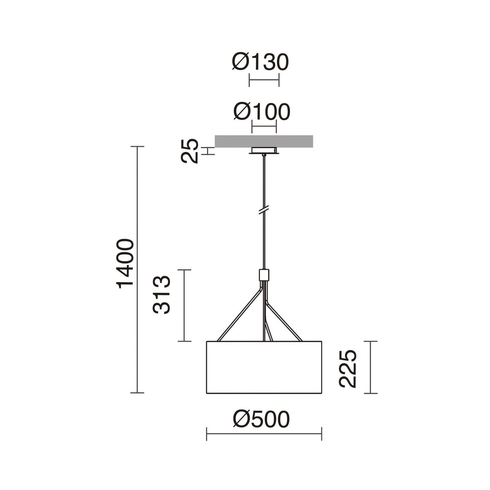 Exo Diagonal C E27 závěsné svítidlo měděné
