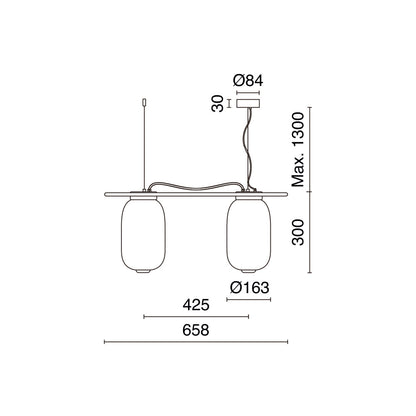Exo KRISTA LED závěsné svítidlo modré