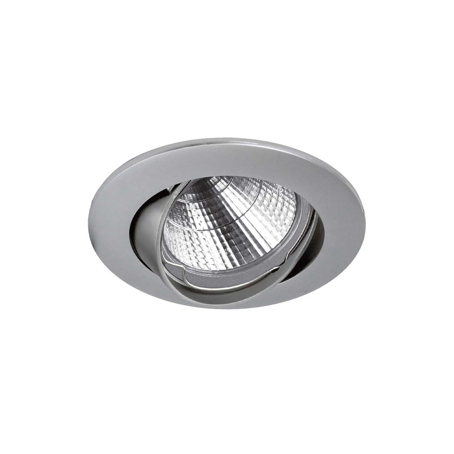 Indeluz Nix Round GU10 náklopné zápustné svítidlo stříbrné